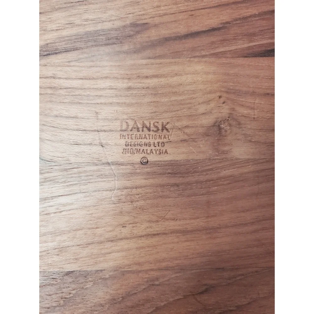 Vintage Dansk Wood‎ carving/cheese Board salad forks  napkin rings hostess set